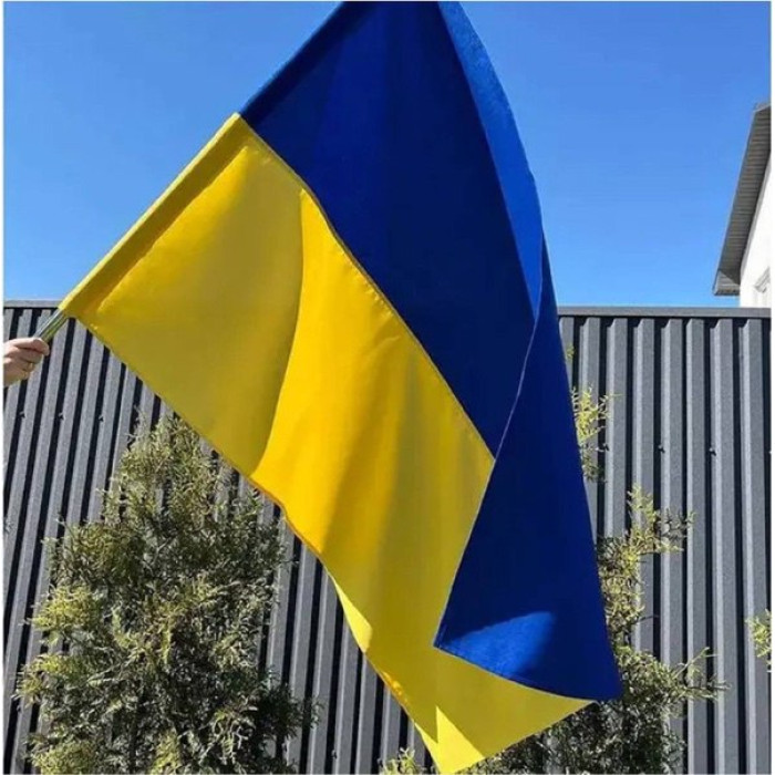 Тканинний прапор України розміром 140×90 см, синьо-жовтий / Великий прапор України для настінного кріплення або на жердині