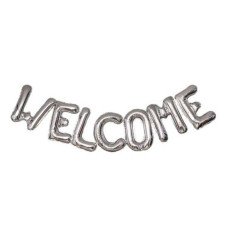 Фольгований напис «Welcome», срібний