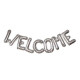 Фольгований напис «Welcome», срібний