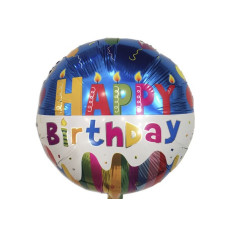 Кулька (45 см) кругла «Happy Birthday»