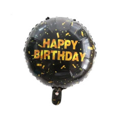 Кулька (45 см) кругла «Happy Birthday» з конфетті