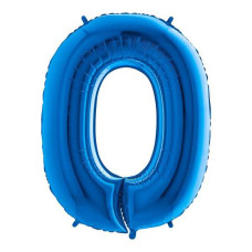 Кулька-цифра НУЛЬ 100 см (40‘’) синя