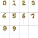 Кулька-цифра НУЛЬ 15 см (7’’) для торта, золота